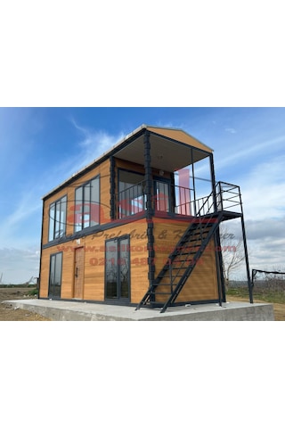 54 M² 2 Katlı,çatı, Verandalı Dış Ahşap Desen Betopan, İç Betopan