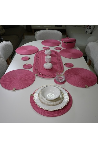 Supla Zdh-246 Yuvarlak Zengin Set Runner Pembe