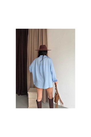 Unika Boutique Salaş Stil Gömlek Mavi