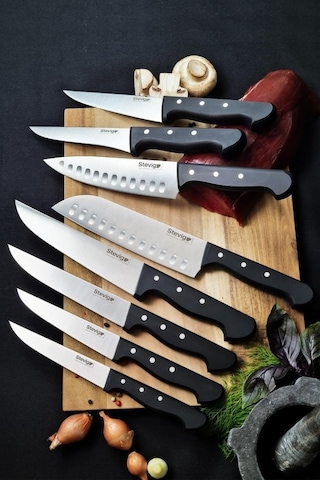 Stevig Pro Şef Bıçağı Siyah 17,5 Cm St-400.008