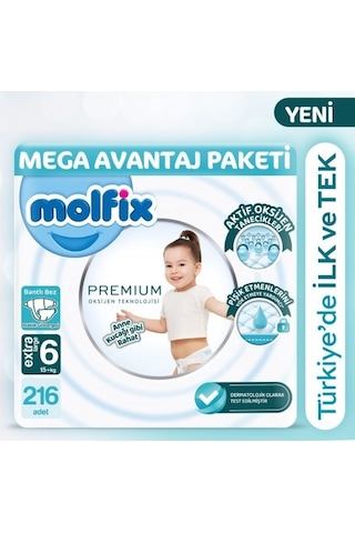 Molfix Premium Ultra Fırsat Paketi 54'lü x 4 216Adet PKT.MOLFIX.103 6 Numara