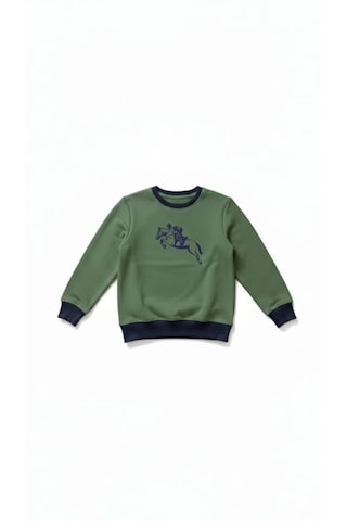 Coupon Çocuk Sweatshirt / Logo Baskılı Çam Yeşili