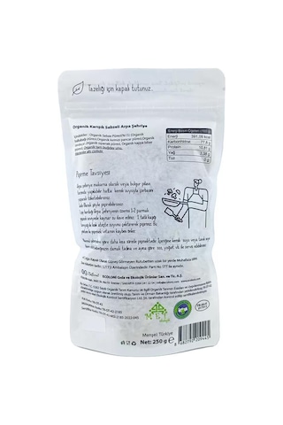 Organik Karışık Sebzeli Tam Buğday Arpa Şehriye +7 250gr