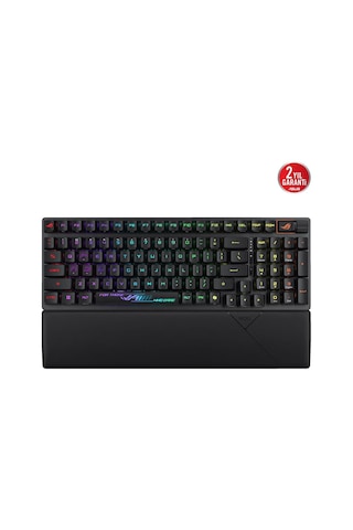 Asus Rog Strıx Scope Iı 96 Wl/rx Red/abs/tr Wıreless Oyun Klavyesi: Üç Modlu Bağlantı, Rog Rx Optik Anahtarlar, Pbt Tuş Kapakları, Silikon Yalıtım, Ek