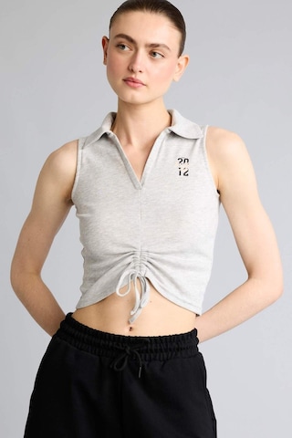 Defacto Nba Brooklyn Nets Fıtted Polo Yaka Ribana Kolsuz Tişört G9464ax26smgr421 Gri-gr421