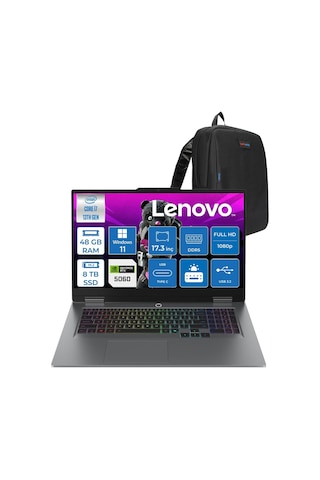 Lenovo LOQ 17IRX10 83JH009UTRH30 i7-13700HX 48 GB 8 TB SSD RTX5060 17.3" W11H Dizüstü Bilgisayar + Zetta Çanta