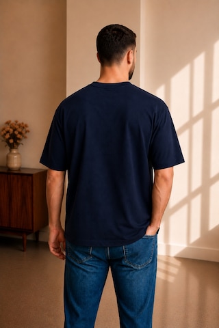 Sngl Tekstil Erkek Oversize Kuveyt Bayrak Baskılı Kısa Kollu Tişört S M L Xl 2xl Lacivert