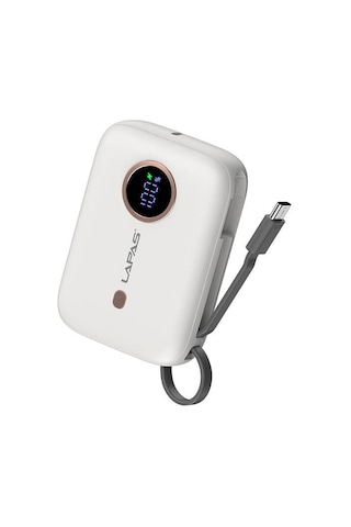 10.000 Mah Powerbank Dahili Type-c'li Powerbank: Dijital Ekran, Hızlı Şarj, 10000mah, Taşınabilir BEYAZ