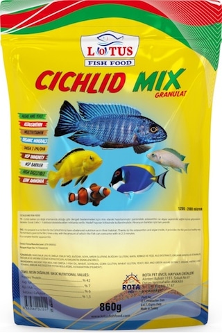 Cichlid Mix Karışık 860 g Balık Yemi + 30 Gr + 30 Gr