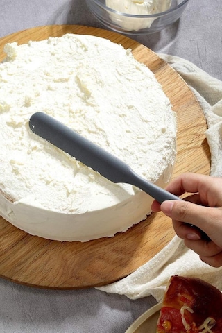 Silicolife Pasta Sıvama Spatulası, Silikon Çikolata Krema Reçel Sıyırma Sıvama Bıçağı Spatulası 25cm Siyah Siyah