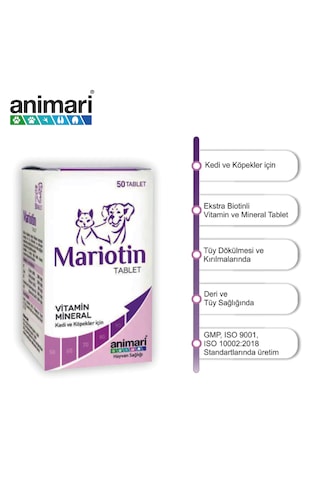 Animari Mariotin Kedi ve Köpekler İçin Vitamin Mineral 50 Tablet
