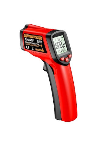 Dianziye Aneng Th109 El Tipi Kızılötesi Termometre - Dokunmadan Sıcaklık Ölçer, Lcd Ekranlı, Lazer Konumlandırma, -50 C/+400 C Aralığı Pil Yok