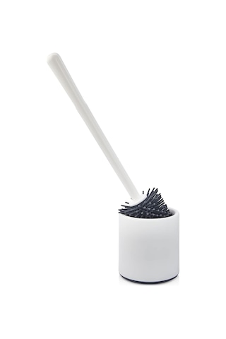Ata Home Silikon Wc Tuvalet Banyo Fırçası Klozet Fırçası Beyaz-gri Oval Genel