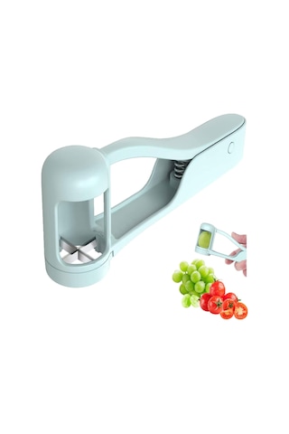 Kangvka Mavi Paslanmaz Çelik Meyve Dilimleyici - Üzüm Ve Taze Meyve Bölücü Aleti Abs+201 Malzeme Mavi