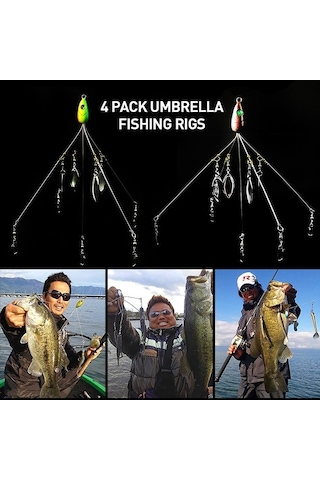 Novahub 5 Kollu Şemsiye Olta Takımı - Çoklu Balık Avı İçin Mükemmel, Küçük Ebatlı