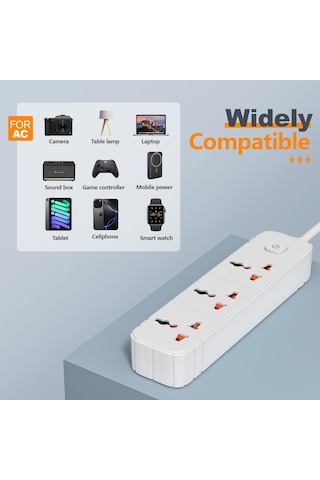 Joyjadehub Evrensel Güç Şeridi, Pc Yangına Dayanıklı Malzeme,