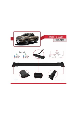 Renault Alaskan 2017-2023 Arası İle Uyumlu Fly Model Ara Atkı Tav