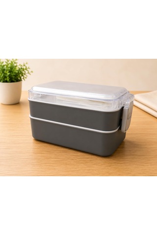 Lexroo Dordoi Astrallife 2 Katlı Beslenme Kabı 850 Ml + 500 Ml Bölmeli Lunch Box Çatal Kaşık Seti Çok Renkli