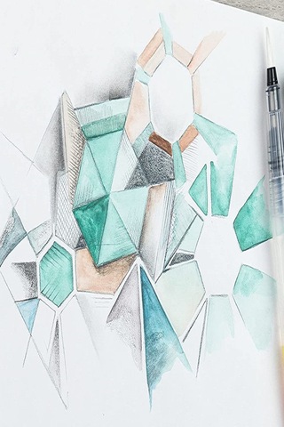 Cretacolor 6'lı Aquarell Sulandırılabilir Fırçalı Karakalem Eskiz Çizim Kalemi Seti