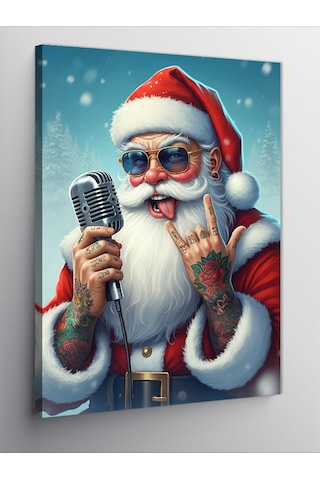 Kanvas Tablo Şarkı Söyleyen Noel Baba 100cmx140cm