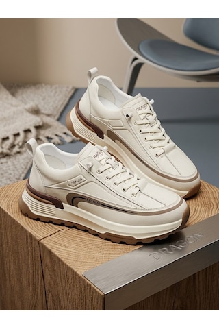 Dragon Heart Erkek Kışlık Su Geçirmez Kaydırmaz Ortopedik Hafif Taban Sneaker Beyaz
