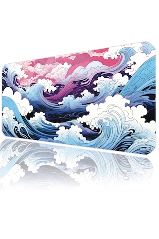 İlyuka Mousepad 90x40cm Büyük Boy Xxl Mp459040 Japanese Waves