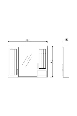 Denko Lotus 100 Cm Mdf Lake Banyo Dolabı Üst Modülü Çok Renkli