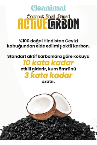 Kedi Kumu Koku Giderici %100 Doğal Hindistan Cevizi Aktif Karbon 250g