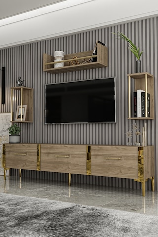 Givayo Mobilya Laura Tv Ünitesi Ceviz Gold