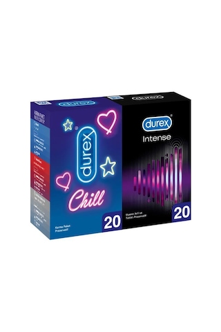 Durex Chill Karma Paket 20'li + Intense Prezervatif 20'li