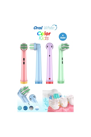 Color Kids Çocuklara Özel Hassas Oral-B Uyumlu Yedek Başlık 4 Adet