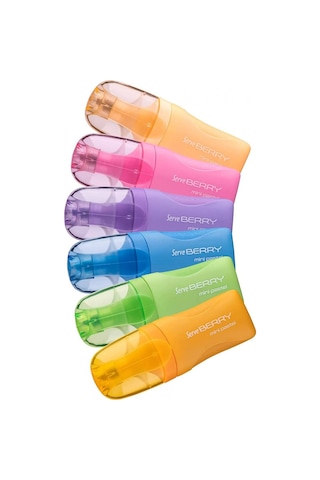 Serve Berry Mini Fosforlu Pastel Kalem Set 6'lı Çok Renkli