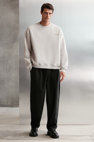 Grımelange Bryan Erkek Yumuşacık Kumaşlı 3 Iplik Oversize Bol Kesim Yuvarlak Yakalı Baskılı Gri Sweatshirt