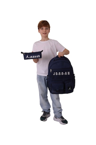 Jordan Air Brooklyn Navy Blue Lacivert İkili Sırt Çantası Ve Kalemlik Seti - Erkek Çocuk - Setja-q3184c
