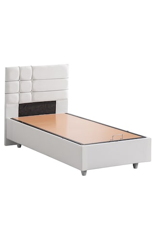 Almada İkili Set, Almada Tek Kişilik Baza Başlık Seti Beyaz 90 x 190