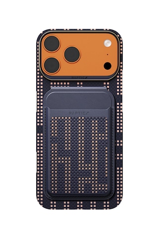Apple iPhone Uyumlu 17 Pro Kılıf Raptic 2in1 Bundle Kit Aramid Skin Grid Serisi Kartlık Ve Karbon Kapak Lacivert