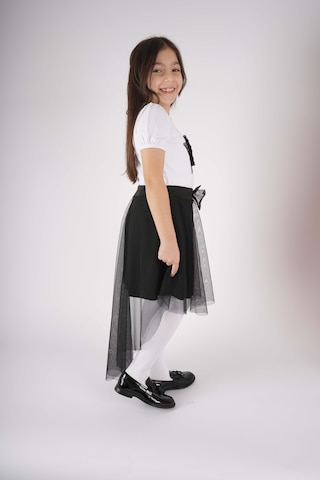 Miniko Kids 23 Nisan 29 Ekim Konsept Yıldız Pullu Tül Detaylı Kuyruk Tül Etekli Takım Siyah