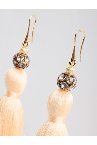 Jimmy Key Jimmy Key Sarı Taş Detaylı Püskül Küpe 6sw438029200