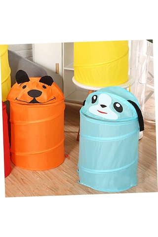 Çok Amaçlı Katlanır Oyuncak Filesi Hayvan Desenli Pratik Sepet Çok Renkli