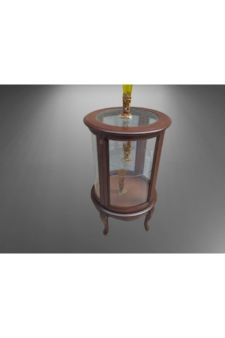 Bengimobilya Gümüşlük Yuvarlak Model 120 Cm Parlak Ceviz Kayın Lükens Aslan Ay (482399037)