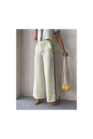 Verymoda Kot Şeritli Pantolon F1890 Sarı