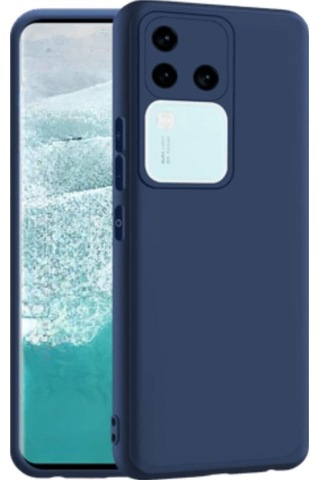 Vivo V30 Pro Uyumlu Silikon Kılıf - Kamera Korumalı Esnek Pastel Renk Kapak - Lacivert
