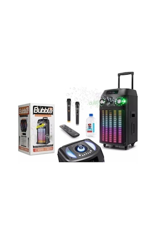 Subzero Wr173 12 100w Rgb Bluetooth Müzik Kutusu Baloncuk Çıkartan, 2 Kablosuz Mikrofonlu Siyah