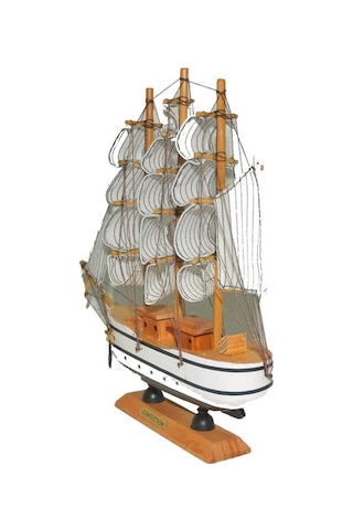 Monalisa Home 32 Cm Uzunlukta Ahşap Yelkenli Maket Gemi