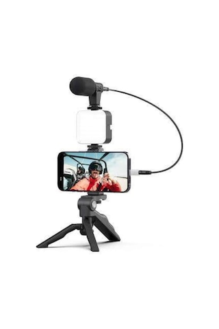 Mey İthalat Video Making Kit Telefon Tutucu Vlog Video Mini Led Işıklı -