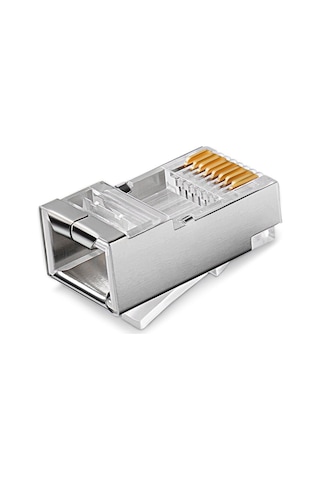 Rj45 Jack Metal Uç Jak Konnektör Cat5 Cat6 Başlık 50 Adet