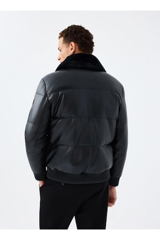 Regular Fit Erkek Mont Pu Siyah