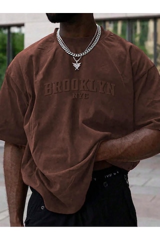 Altamira Erkek Brooklyn Kabartma Baskılı Oversize T-shirt 001
