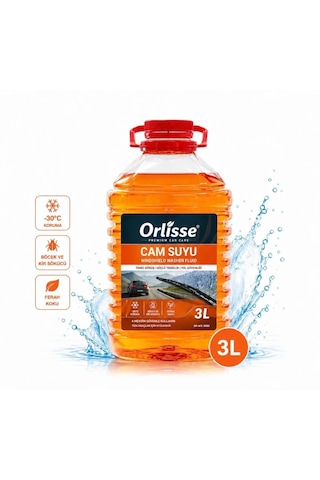 Orlisse Beauty Cosmetic Orlisse Mavi Cam Suyu 3 Litre - Güçlü Böcek Ve Kir Sökücü, İz Bırakmaz