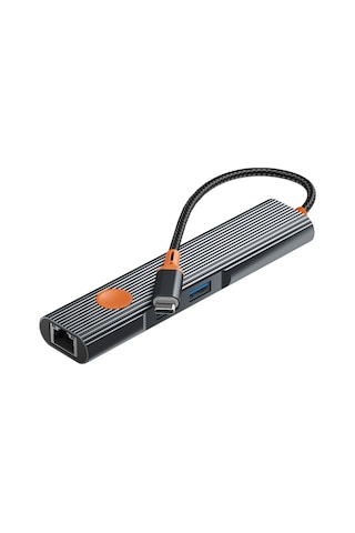 Wiwu Wi-hb005 Travel Serisi 5in1 Hdmı 4k 60hz Rj45 + 100w Pd Type-c Hub Bağlantı İstasyonu Gri